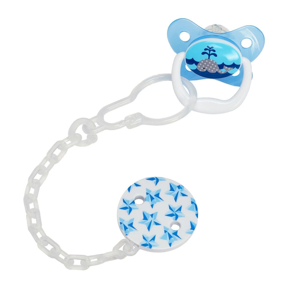 DR BROWNS - Sujetador Chupón Plastico Celeste