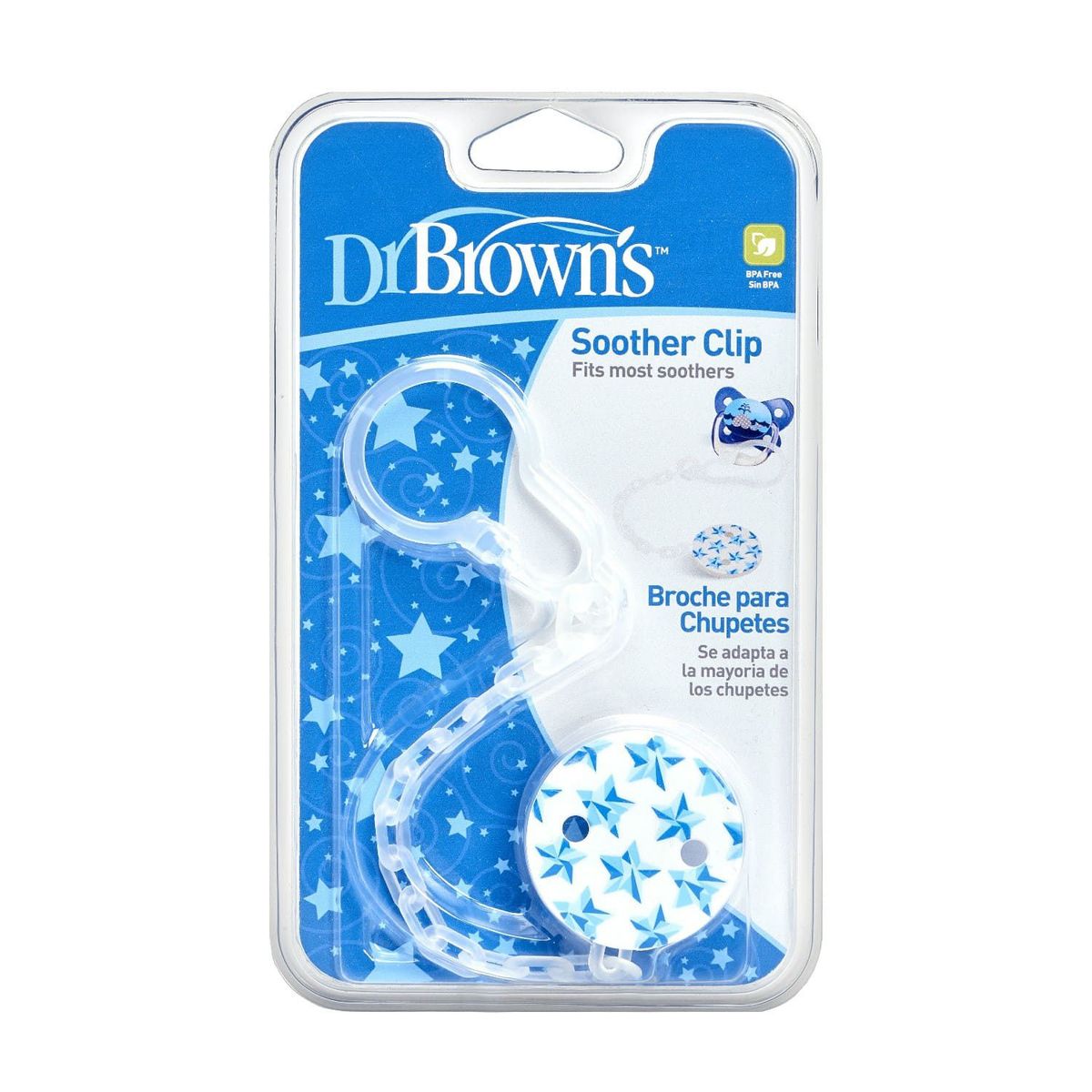 DR BROWNS - Sujetador Chupón Plastico Celeste