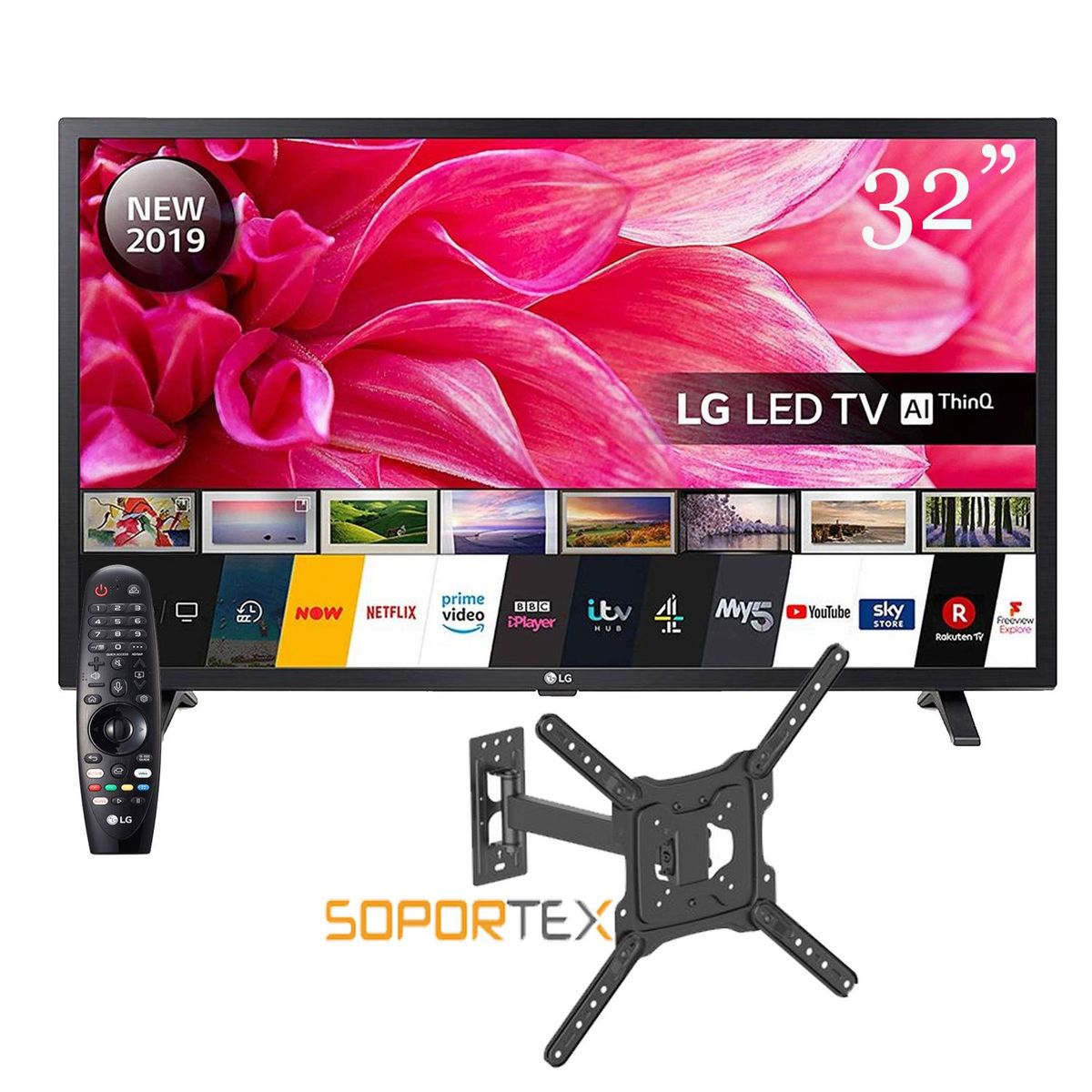 LG - Televisor LED Smart TV HD 32" 32LM630 + Control Magic AN-MR19BA + Rack Móvil  LPA50-441