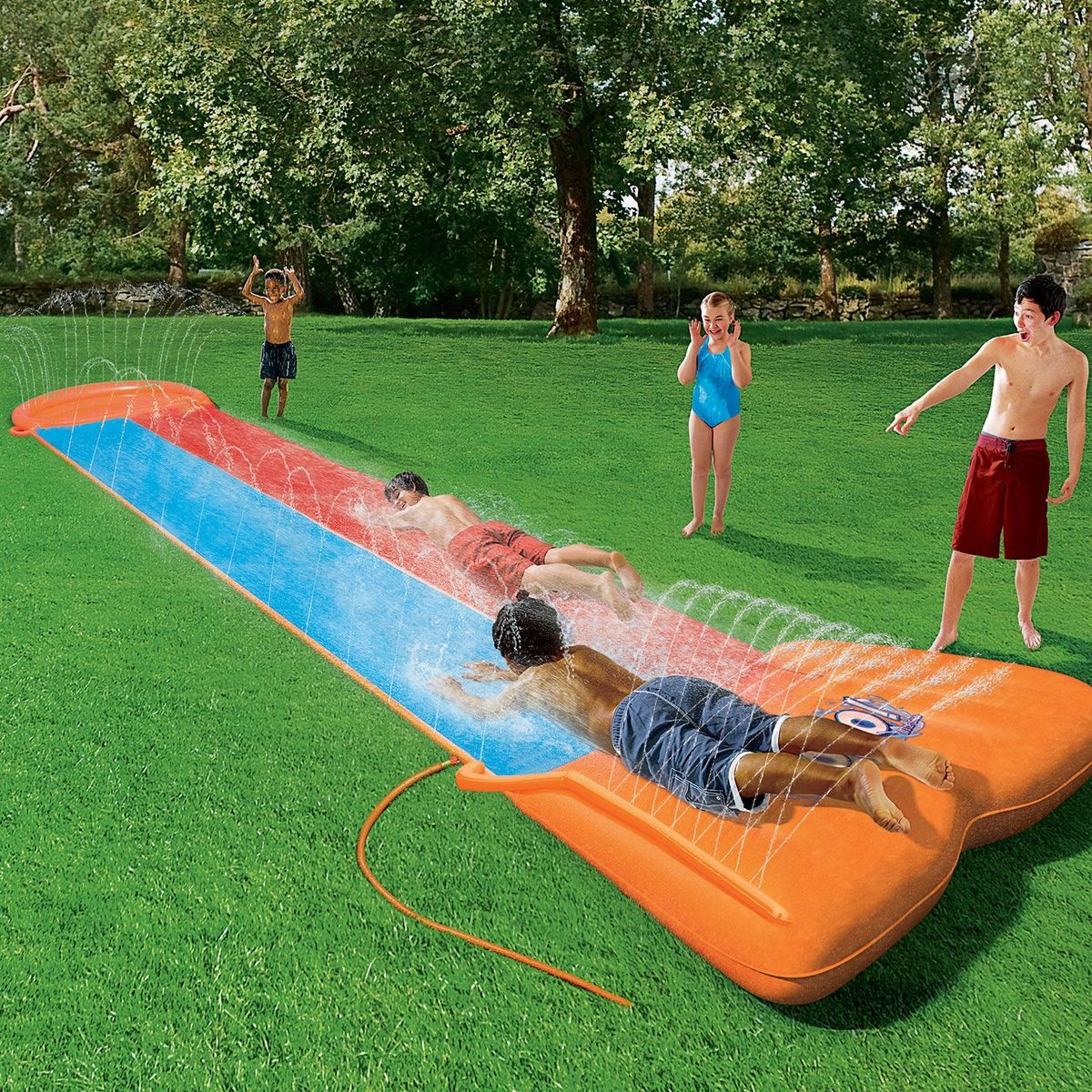 BESTWAY - Juego Inflable Resbaladín Doble 5.49m