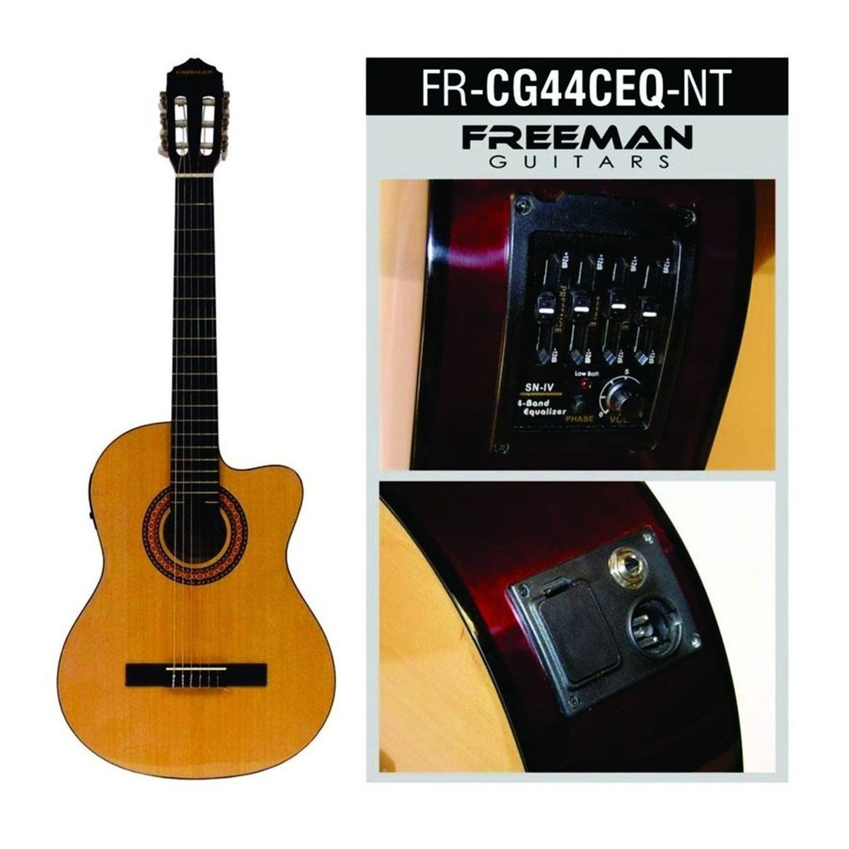 FREEMAN - Frcg44ceq Nt Guitarra E/A Nylon Freeman