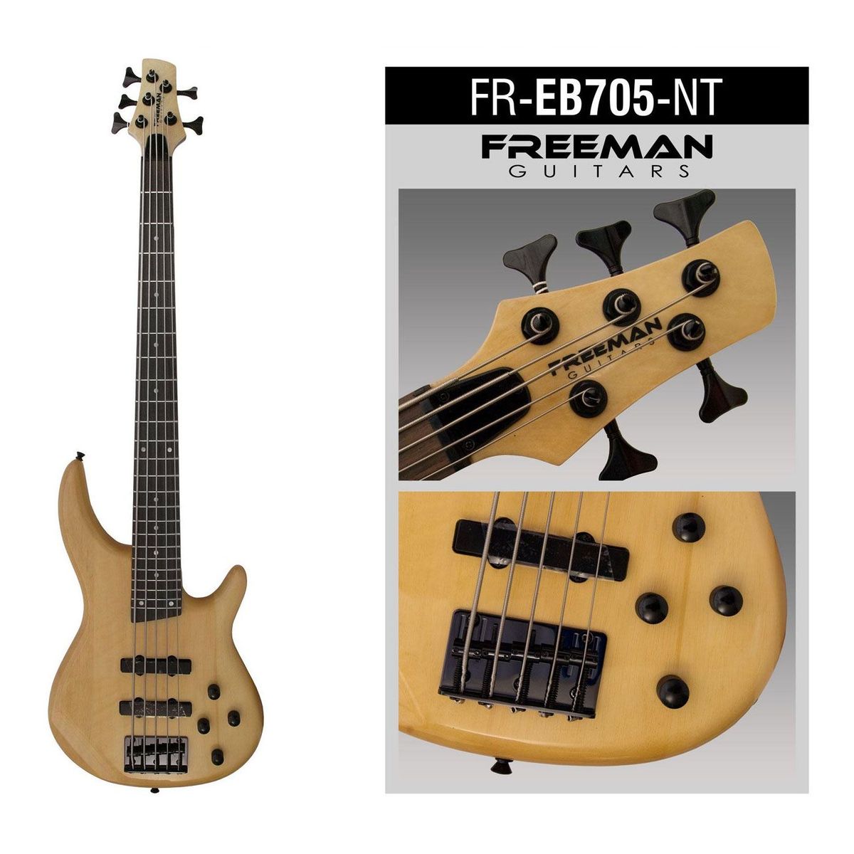 FREEMAN - Freb705 Nt Bajo Electrico 5 Cuerdas Freeman