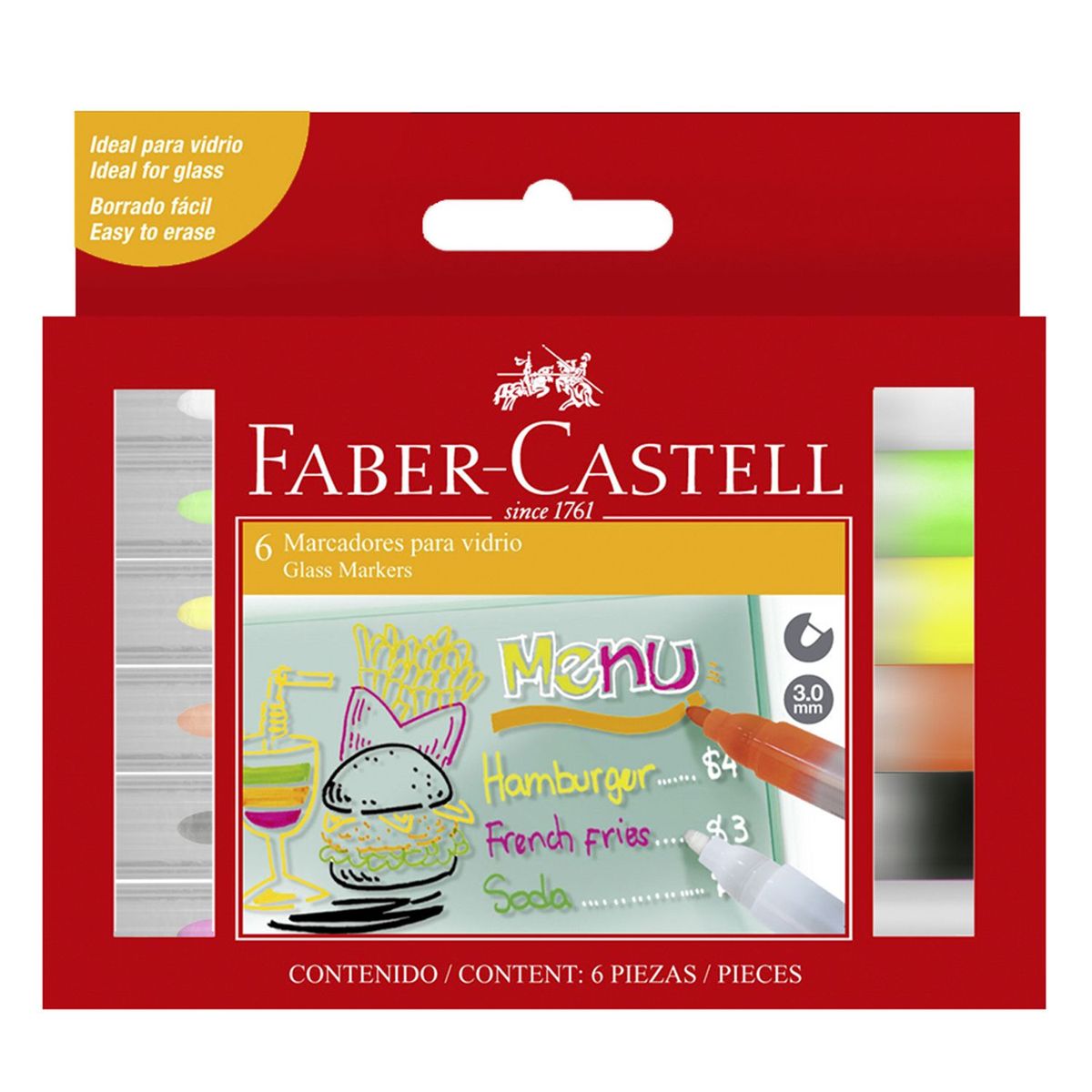 FABER-CASTELL - Glass Markers Estuche x 6