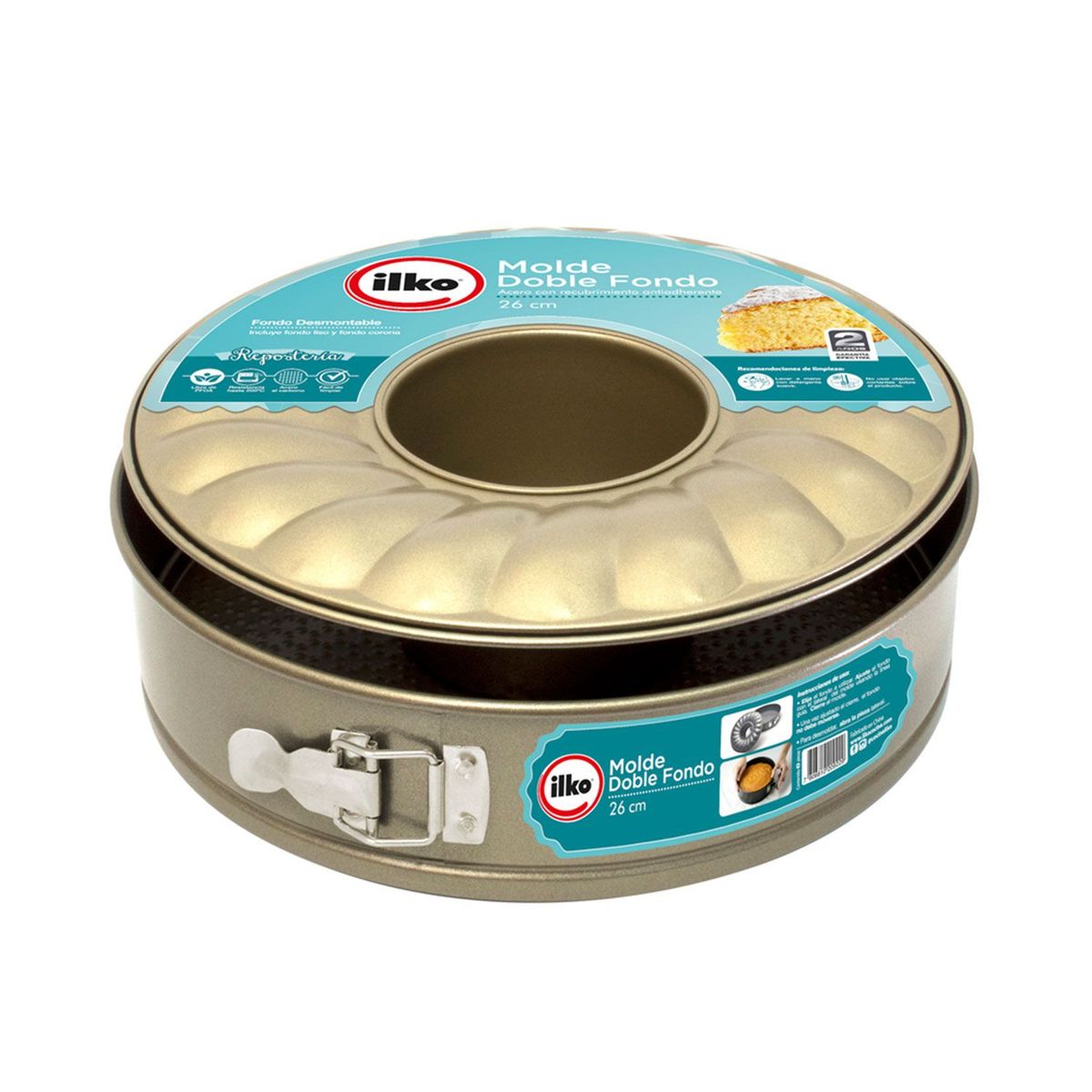 ILKO - Molde Doble Fondo 26 cm Gold