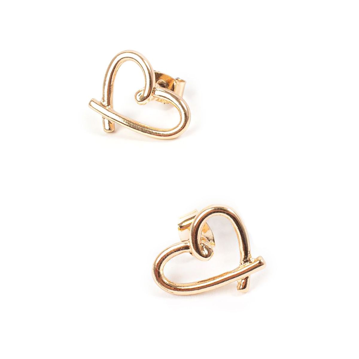 ISADORA - Aretes pasantes corazones metálico