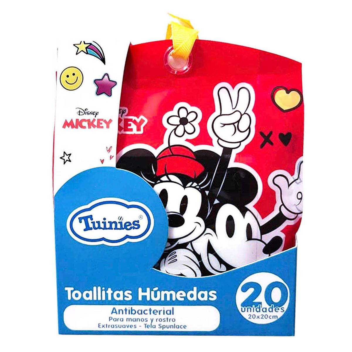 MICKEY & MINNIE - Pack Portable Toallas Húmedas x 20 Unidades