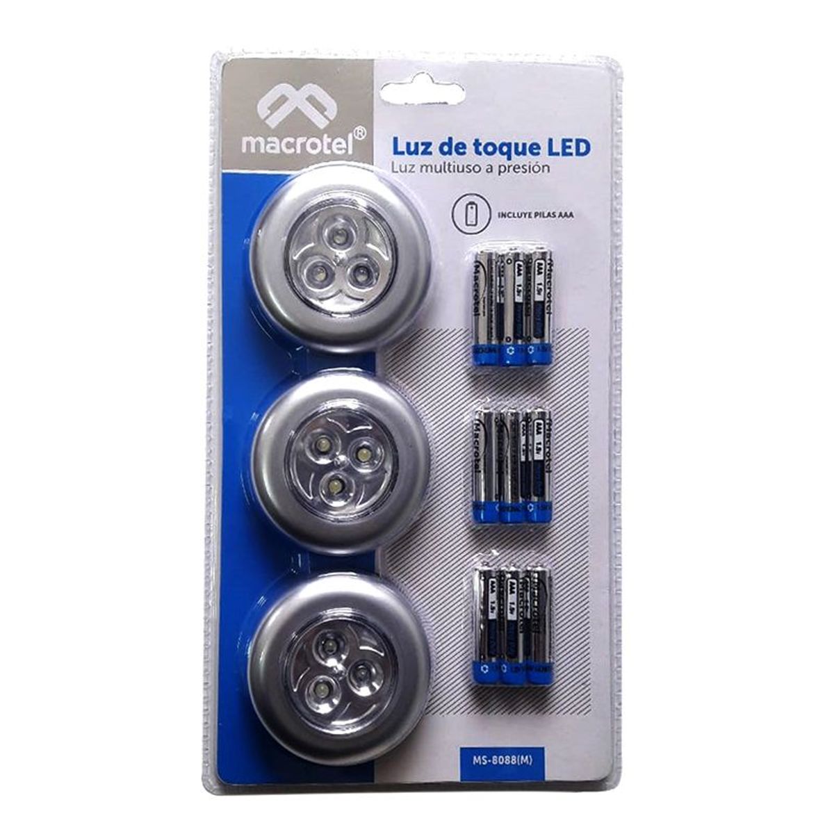 MACROTEL - Luz Toque Pack de 3 Unidades