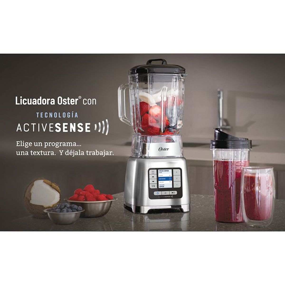 OSTER - Licuadora ActiveSense Silver 2L con Blender
