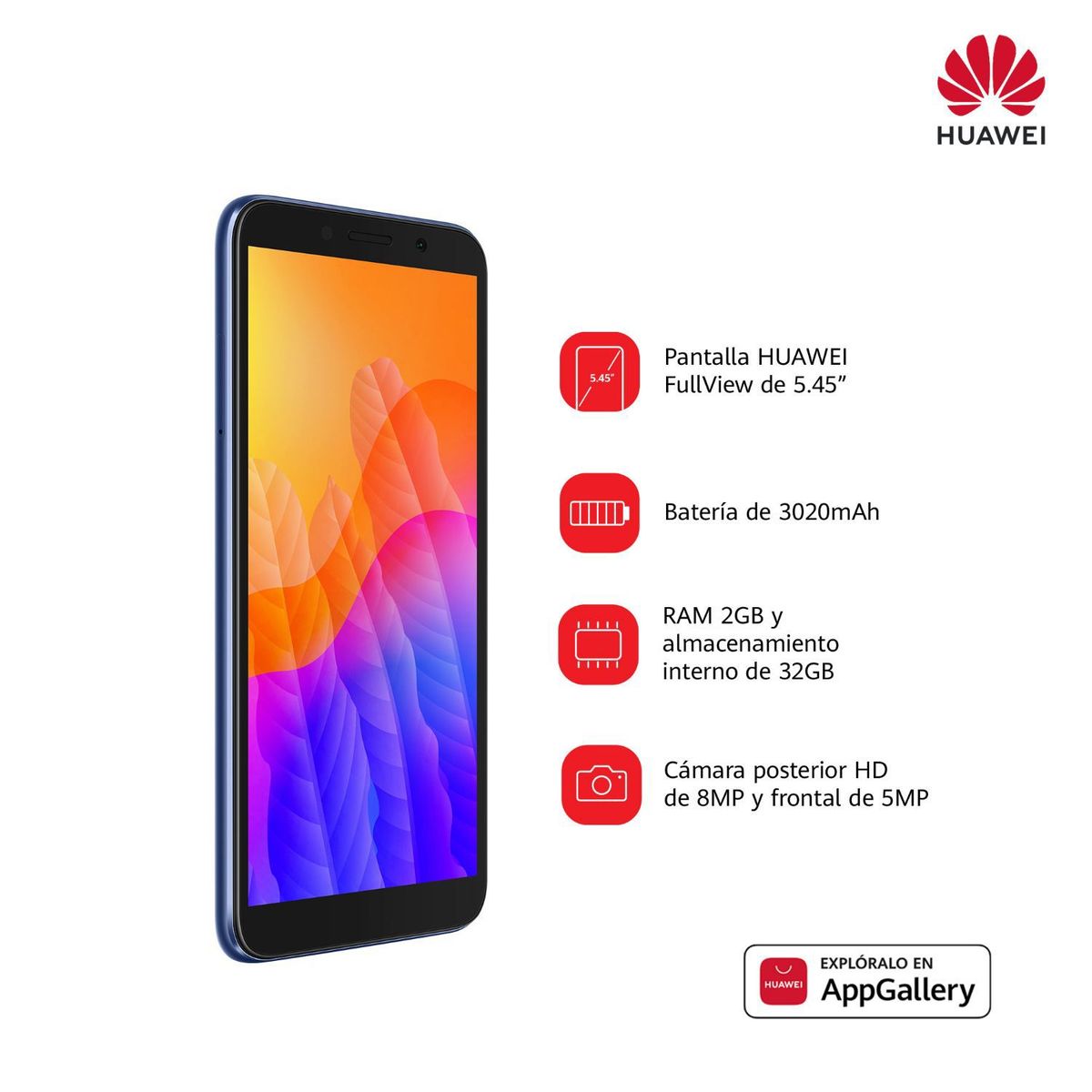 HUAWEI - Huawei Y5P BLUE 2+32 GB DUAL SIM