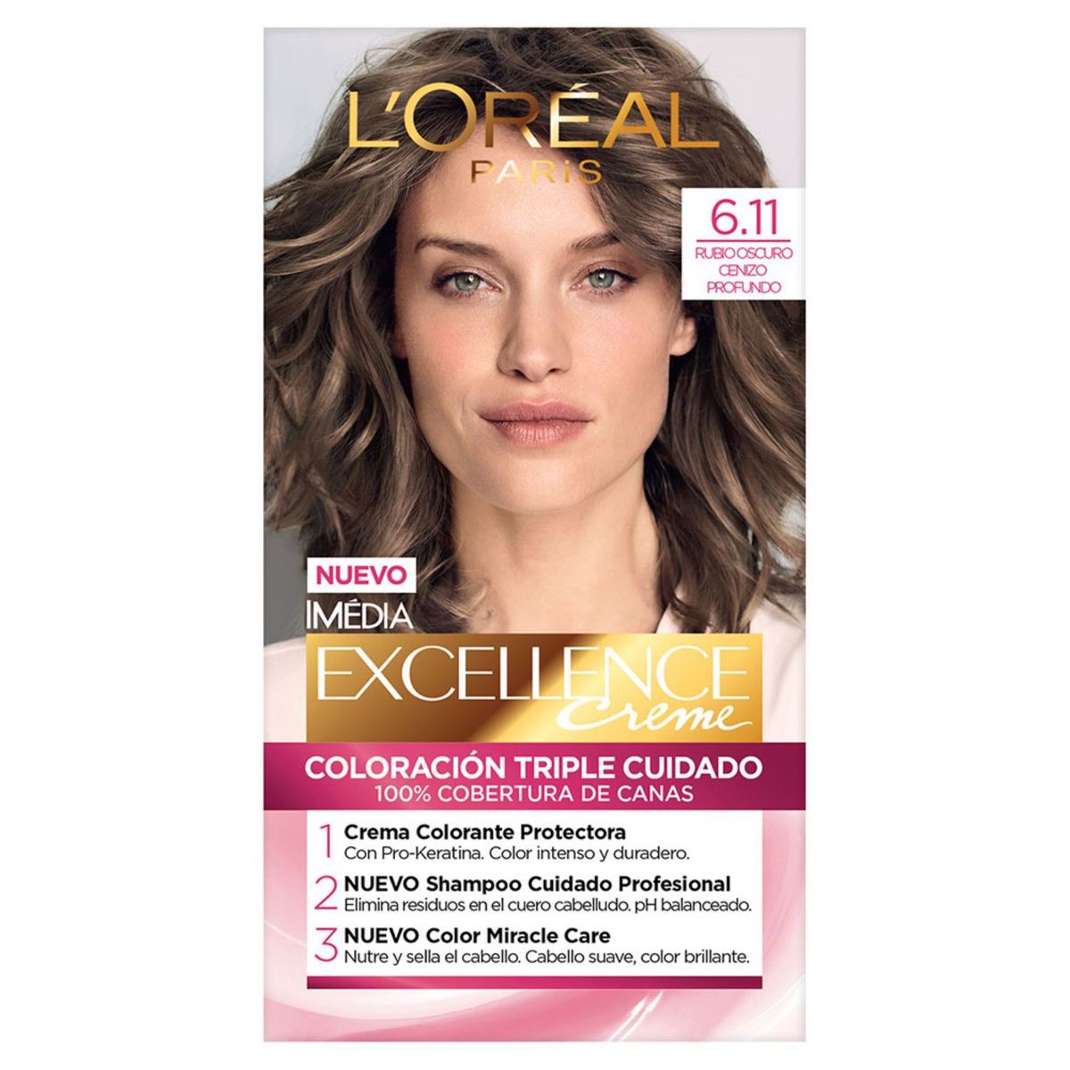 EXCELLENCE - Tinte para cabello 6.11 Rubio Oscuro Cenizo Profundo 162.5 ml 