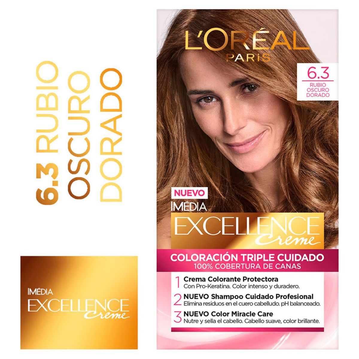 EXCELLENCE - Tinte para cabello 6.3 Rubio Oscuro Dorado 162.5 ml 