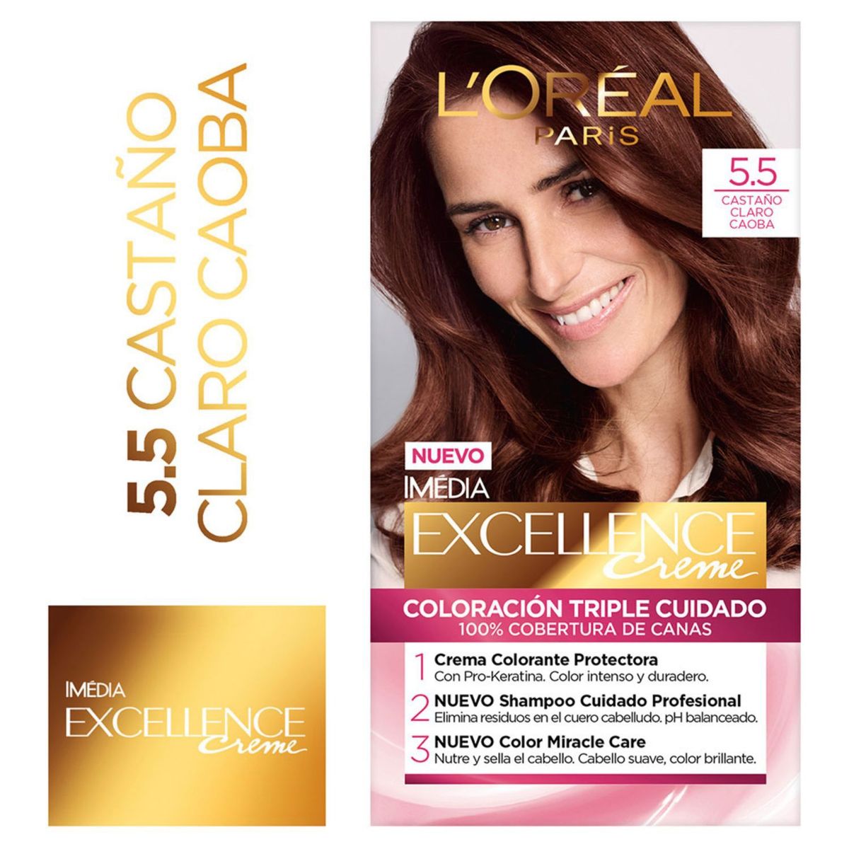 EXCELLENCE - Tinte para cabello 5.5 Castaño Claro Caoba 162.5 ml 