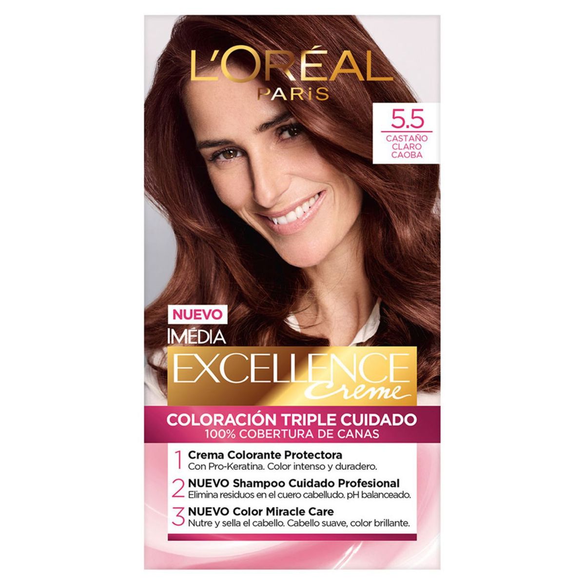 EXCELLENCE - Tinte para cabello 5.5 Castaño Claro Caoba 162.5 ml 