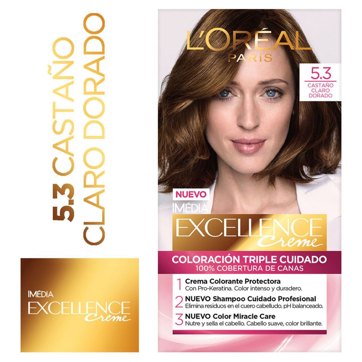 EXCELLENCE - Tinte para cabello 5.3 Castaño Claro Dorado 162.5 ml 