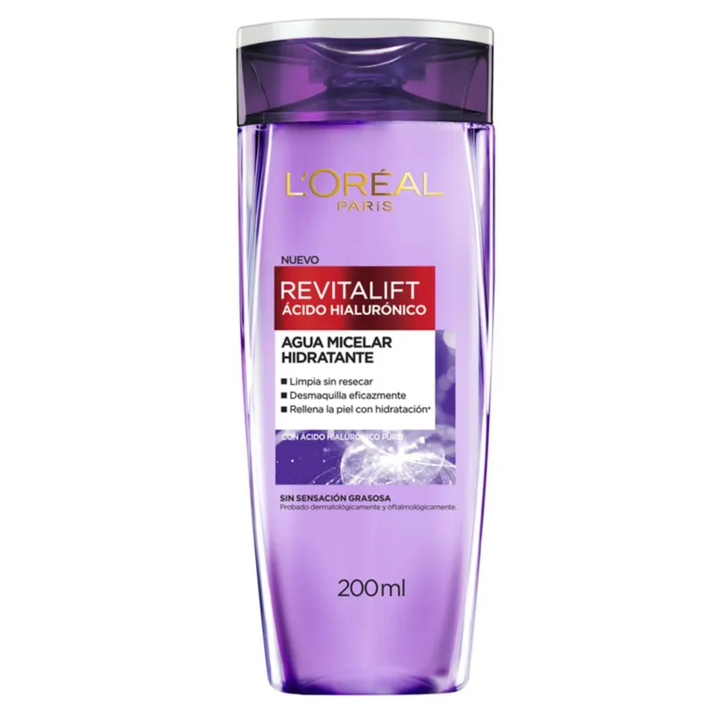 LOREAL PARIS - Agua Micelar Hidratante L'oréal París Revitalift Ácido Hialurónico 200ml
