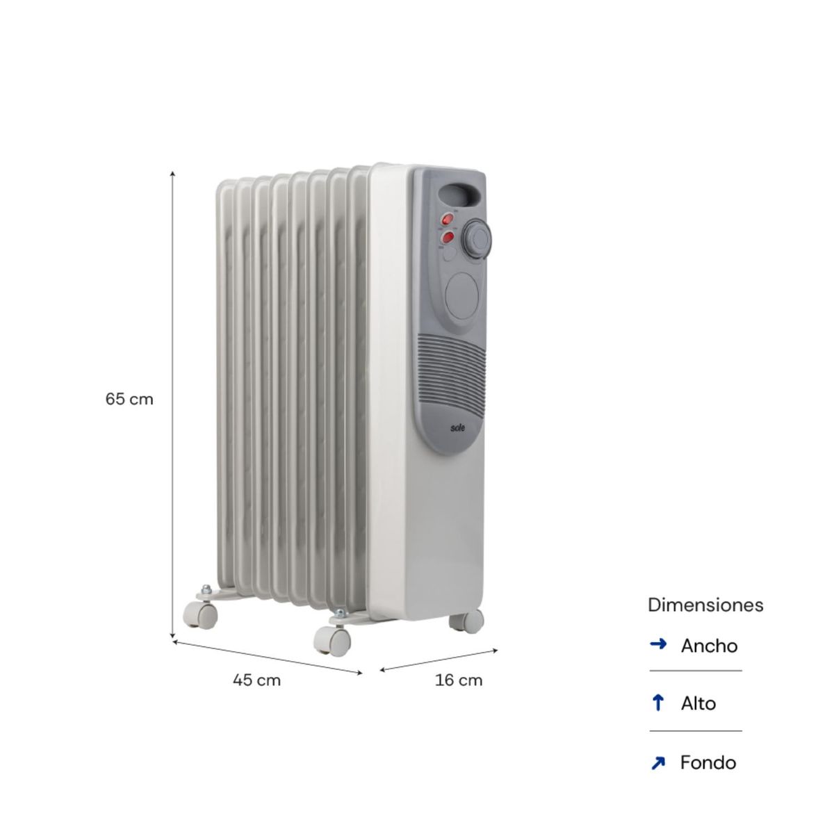 SOLE - Estufa De Aceite Sole Eléctrica 9 Celdas 2000W.