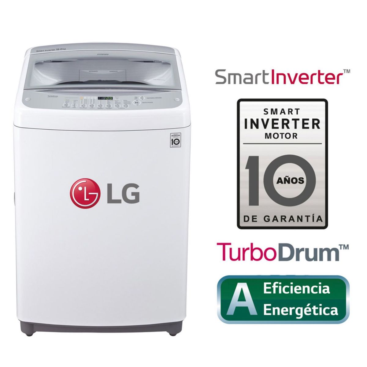 LG - Lavadora WT19WSB 19Kg Smart Motion Carga Superior Blanca LG