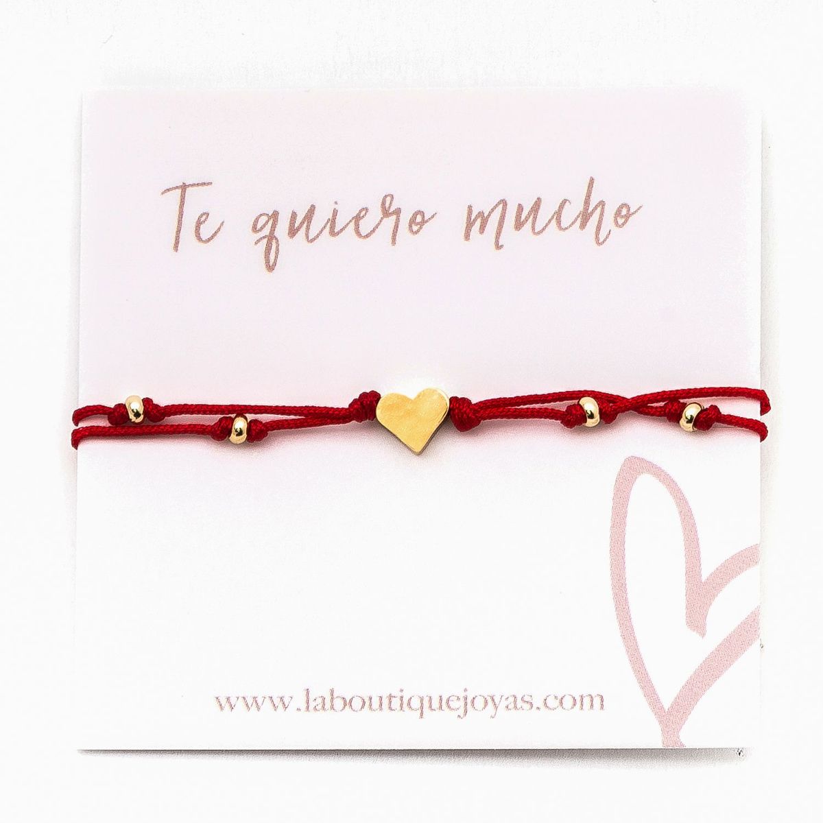 LA BOUTIQUE - Pulsera Hilo Nudo Rojo Corazon Pas
