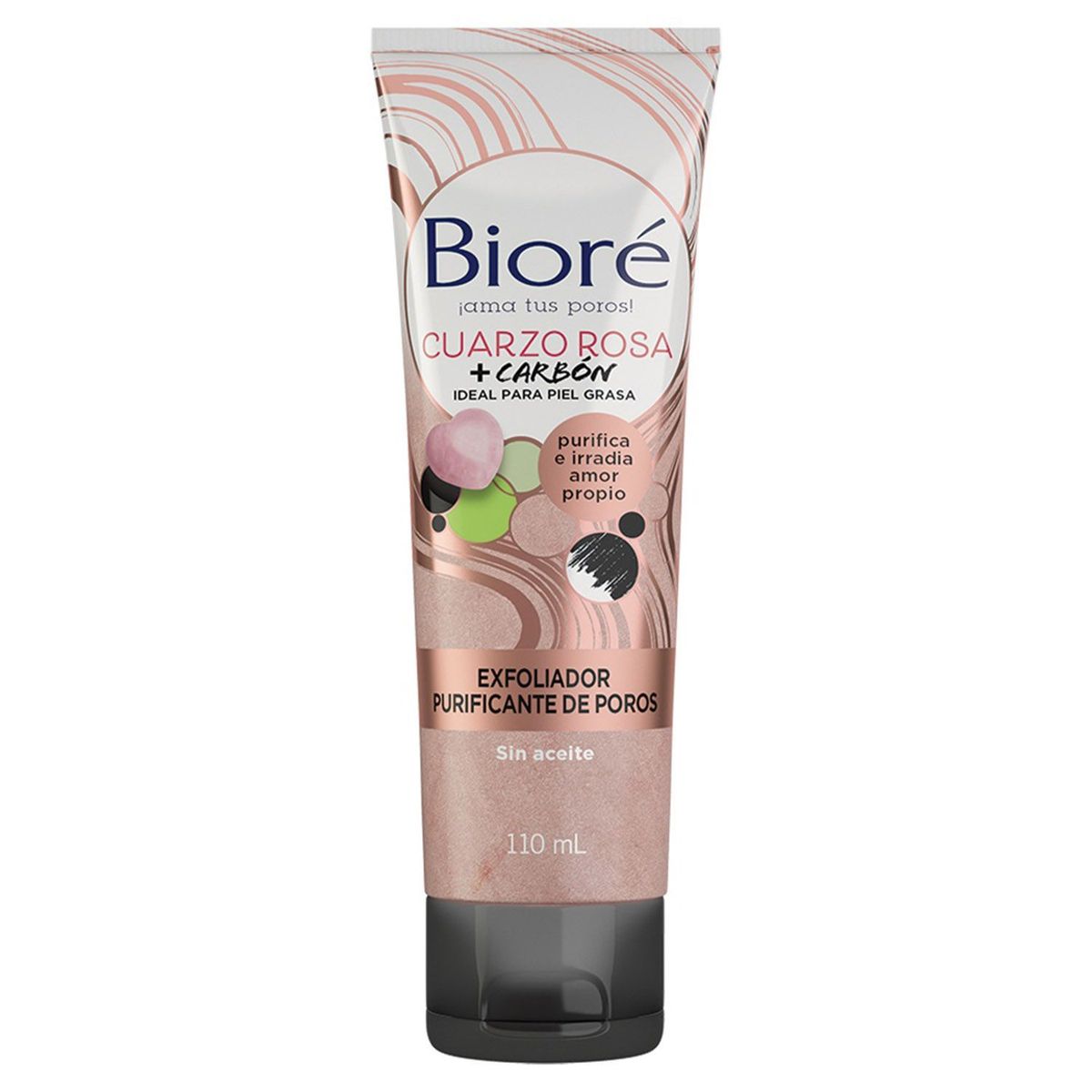 BIORE - Exfoliador Purificante Con Cuarzo Rosa + Carbón Natural 110ml 