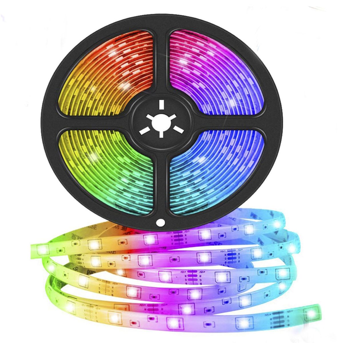 DIXON LIGHTING - Tira Led 5mt con Enchufe para Toma Corriente Luz Rgb