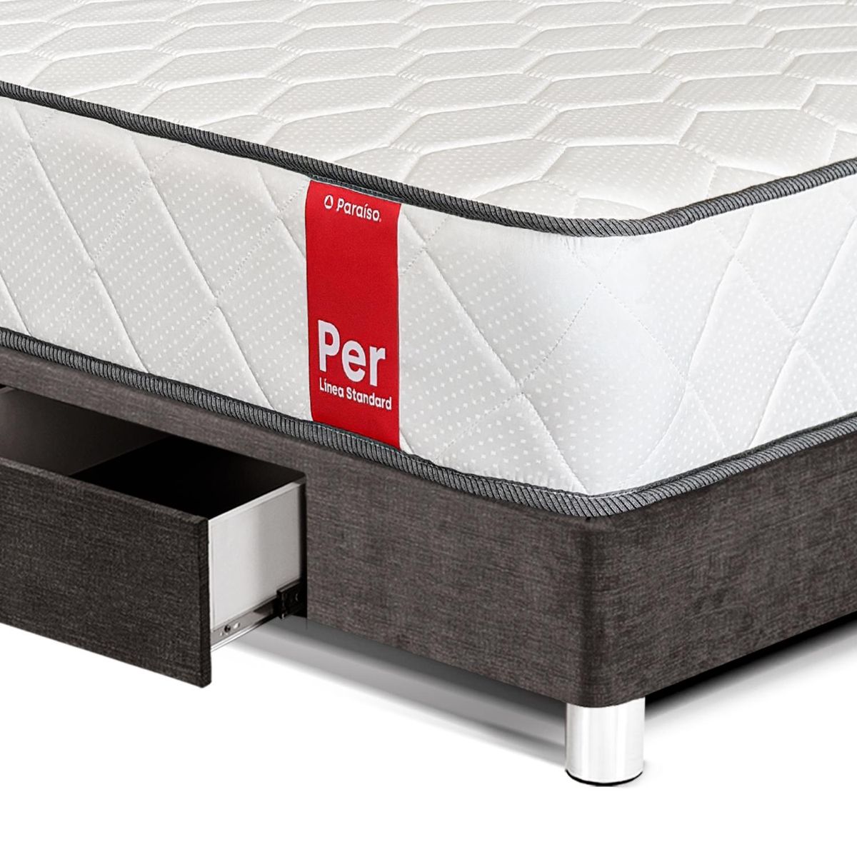 PARAISO - Dormitorio Con Cajones Per 1.5 Plz + 1 Almohada + Protector