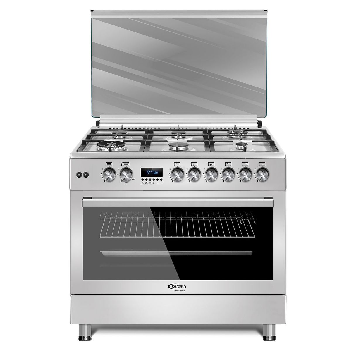 KLIMATIC - Cocina 6 hornillas F9S60GF-SS + Campana extractora 90 cm N590SS inox