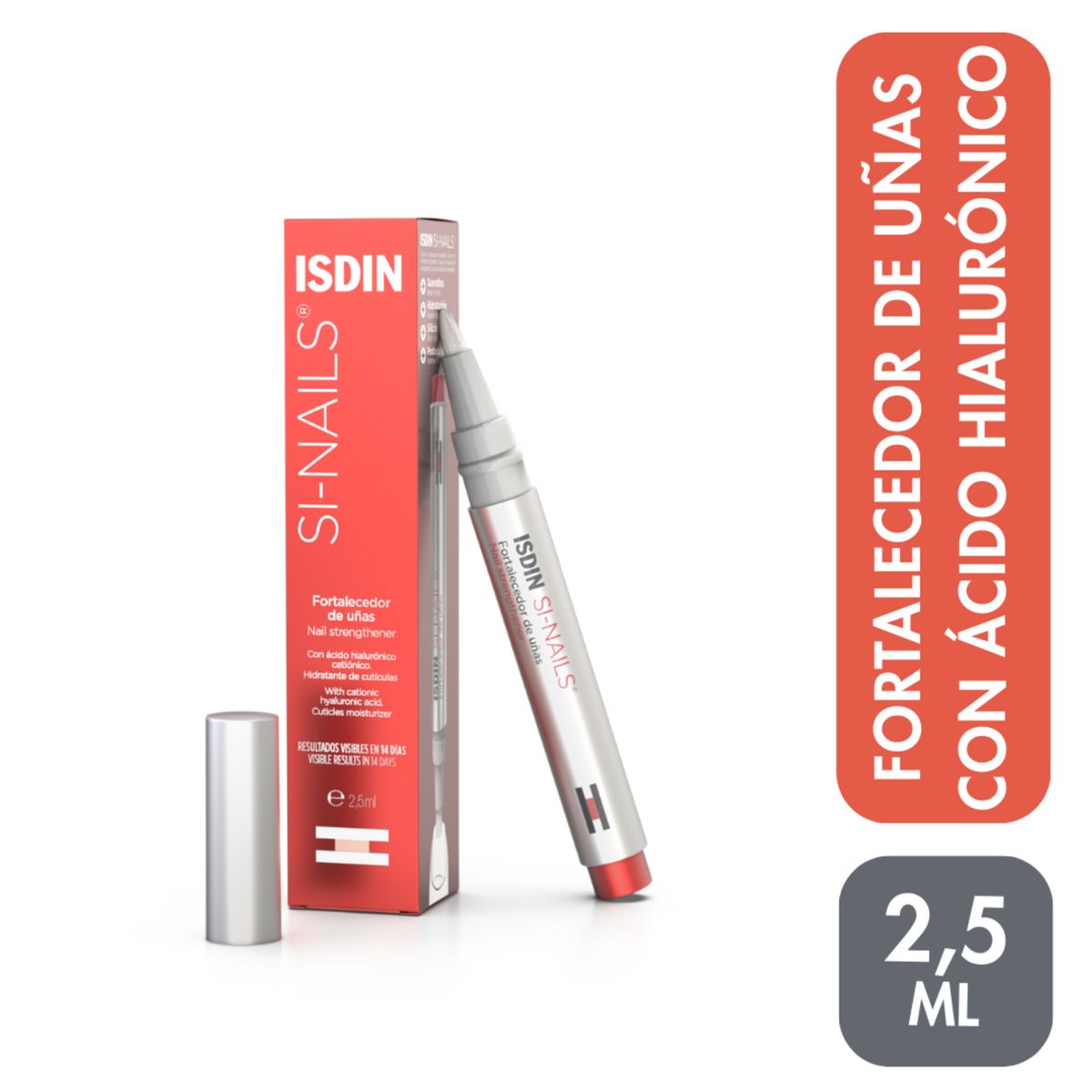 ISDIN - ISDIN SI-NAILS 2.5ML - Fortalecedor de uñas que hidrata, endurece y promueve el crecimiento de las uñas