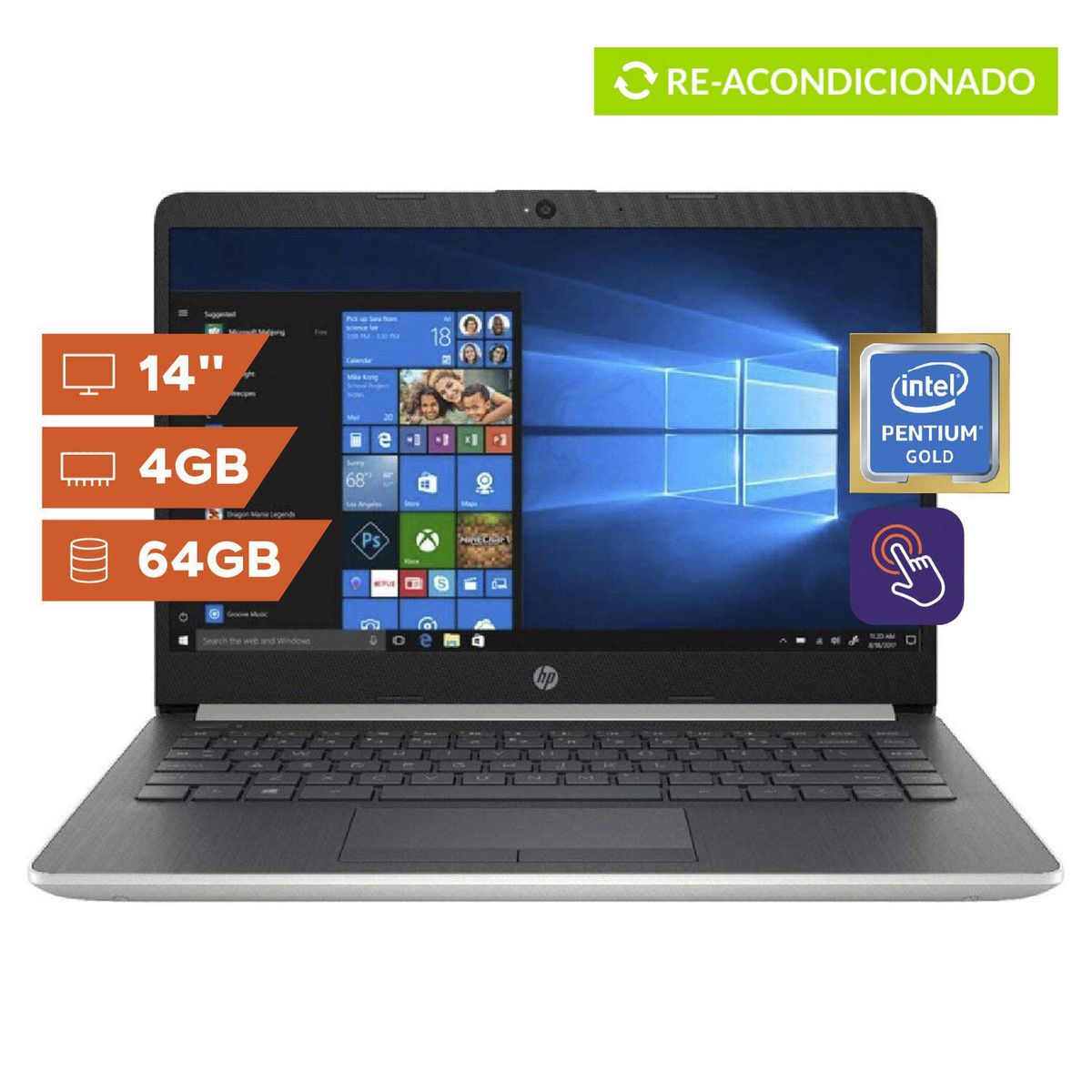 DELL - Laptop Intel Pentium Gold Táctil 4GB RAM 64GB