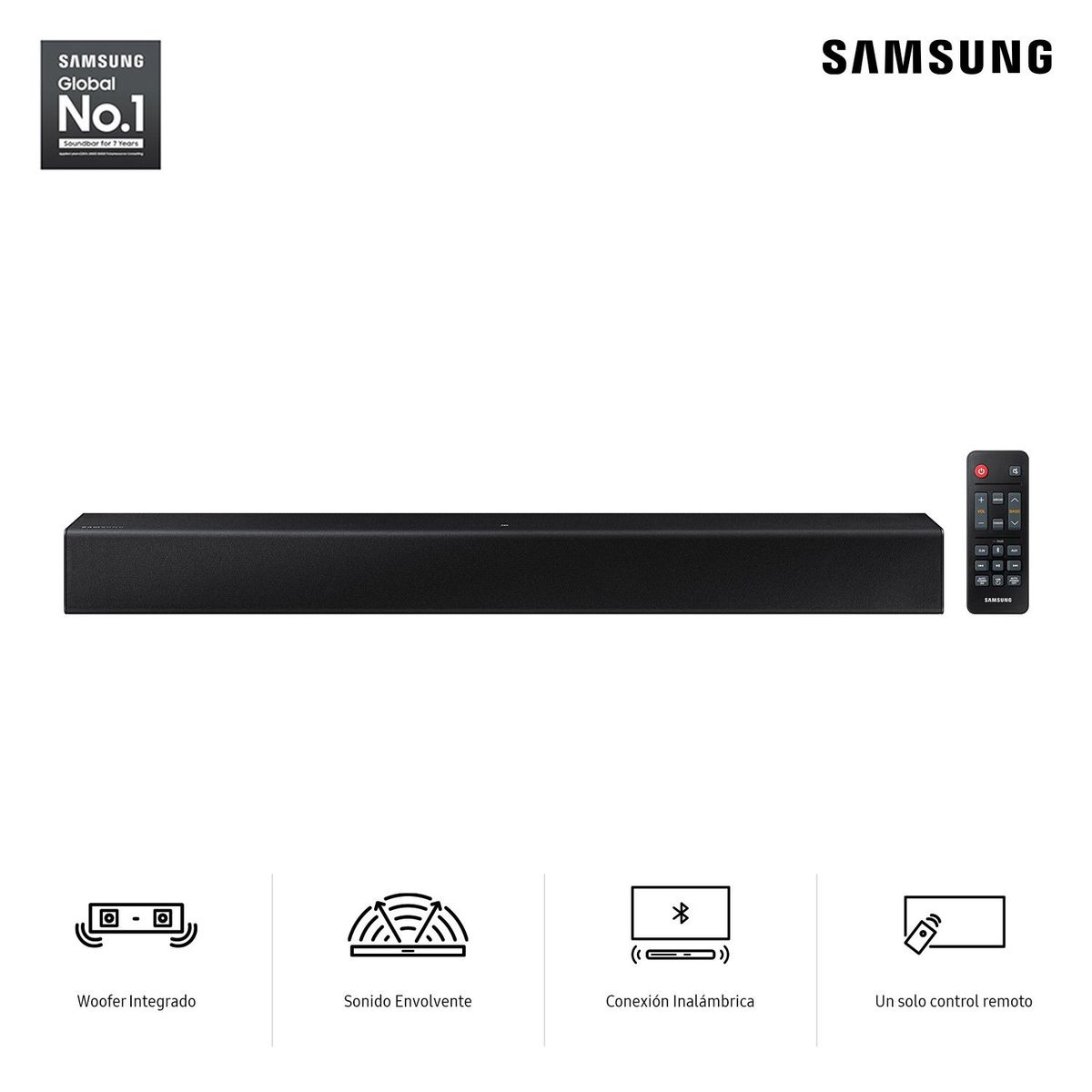 SAMSUNG - Soundbar Samsung Bluetooth 40W 2.0 CH HW-T400/PE