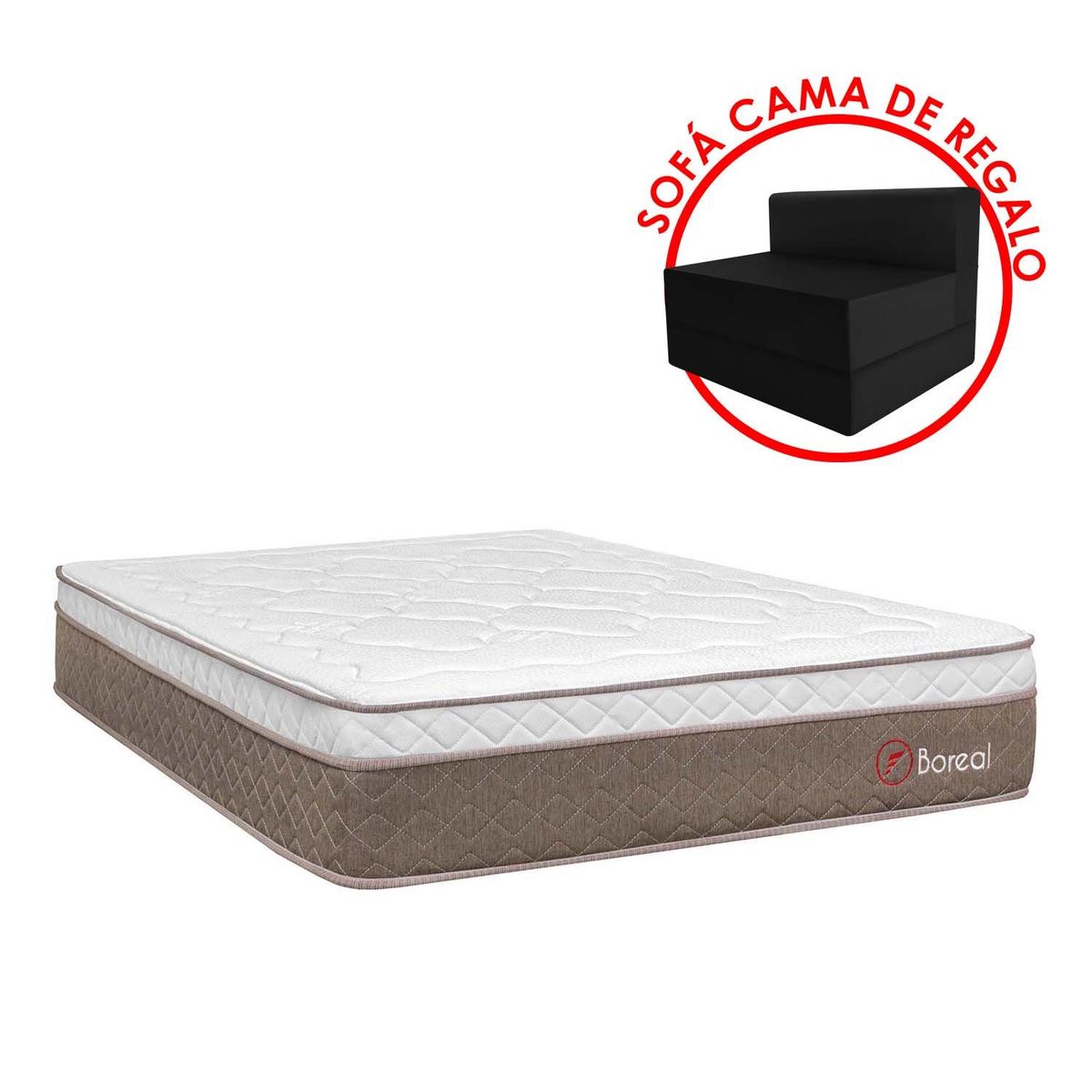 FORLI - Forli Colchón Boreal Pocket Ss 1.5 Plz + 1 Almohada Viscoelástica + Protector