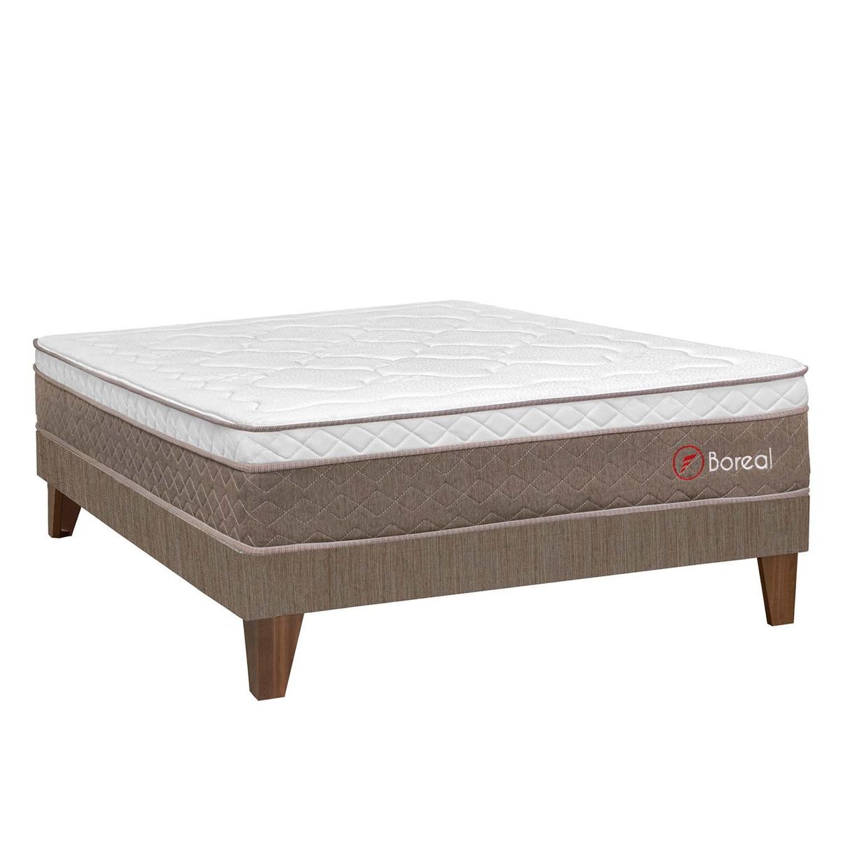 FORLI - Cama Europea Boreal Pocket Ss 1.5 Plz + 1 Almohada Viscoelástica + Protector