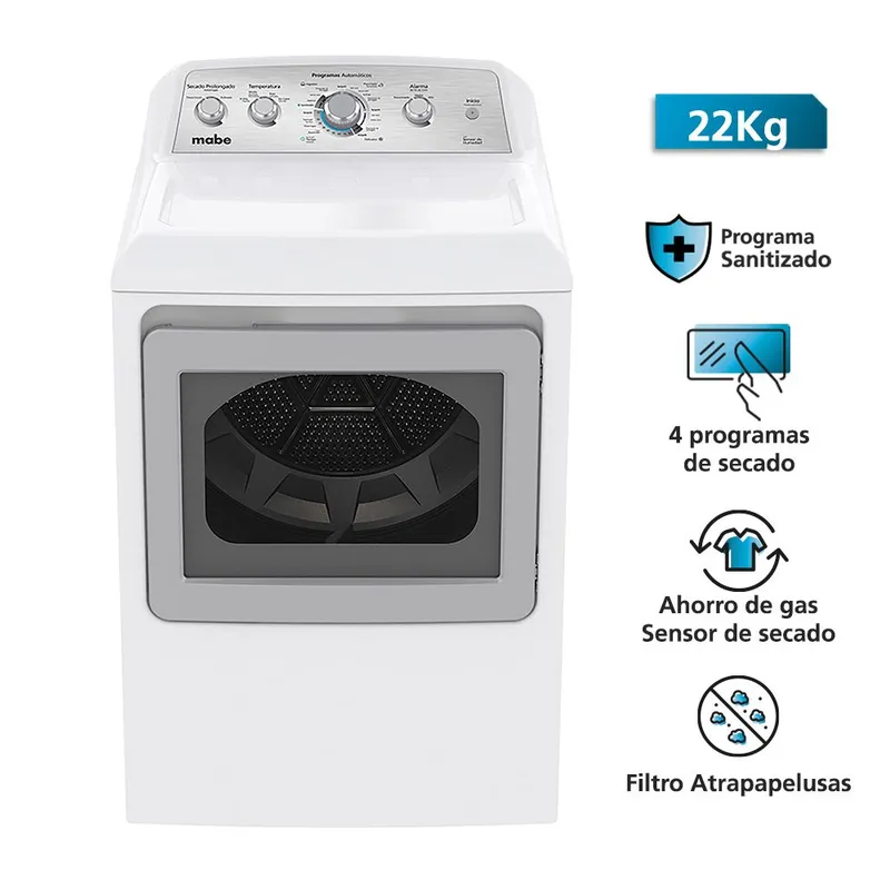 MABE - Secadora Mabe SMG47N8MSBBB0 22KG Gas- Blanca