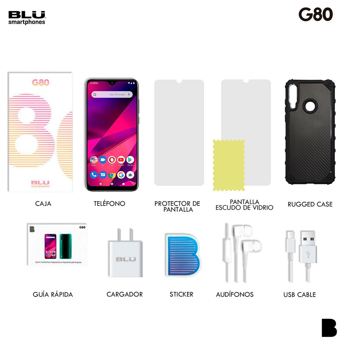 BLU - BLU G80 Negro 6.5" 4GLTE 64Gb-3Gb