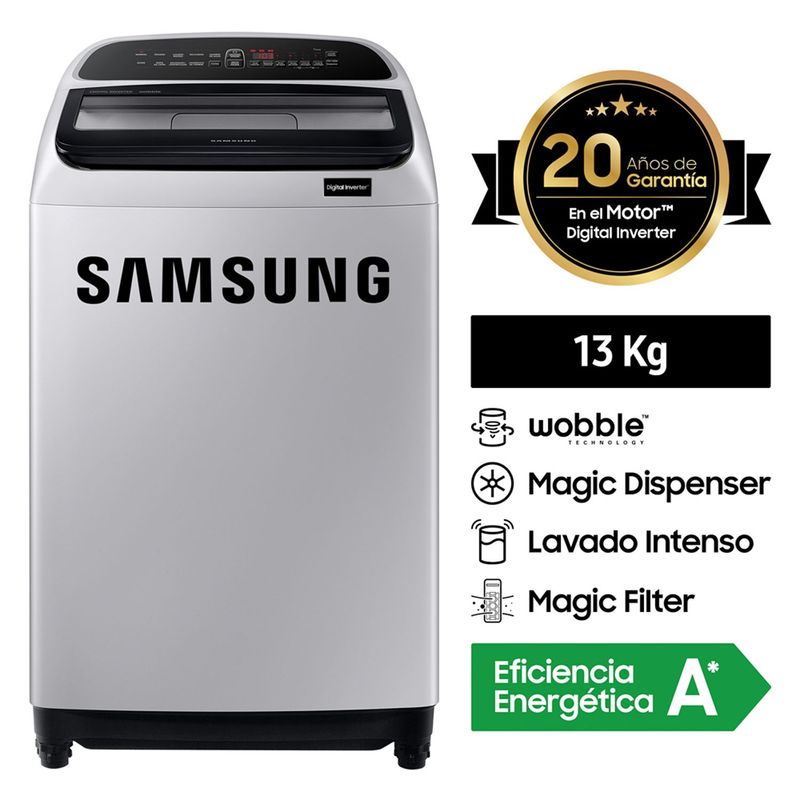SAMSUNG - Lavadora Eco Inverter 13 kg Gris