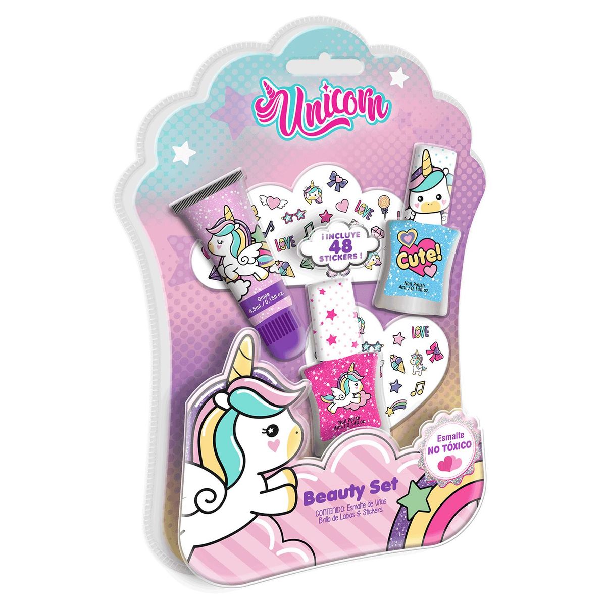 GELATTI - Set de Maquillaje Esmalte + Gloss + Stickers