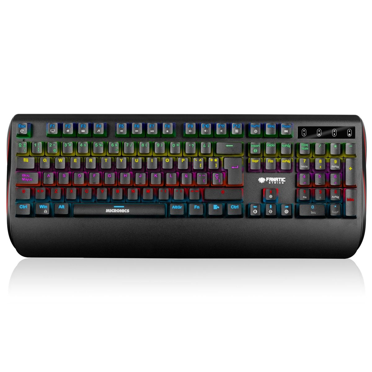 MICRONICS - STRIK FK1005 RAINBOW TECLADO GAMER 