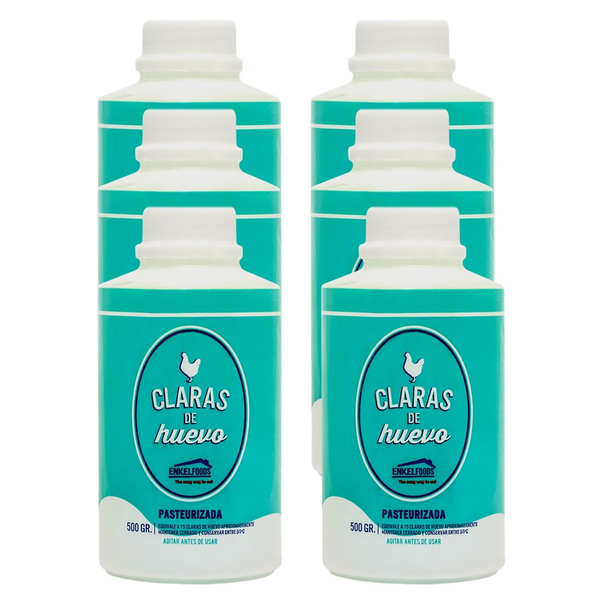 ENKEL FOODS - 6 Pack Claras de Huevo Enkel Foods 500Gr