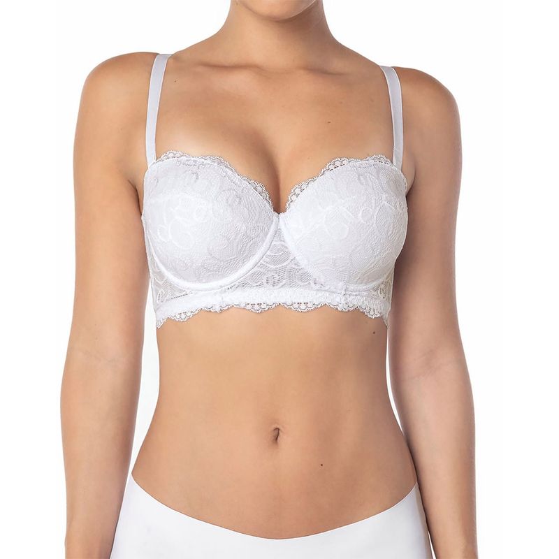 LEONISA - Brasier Balconet de Realce Alto en Encaje con Máximo Cubrimiento de Espalda