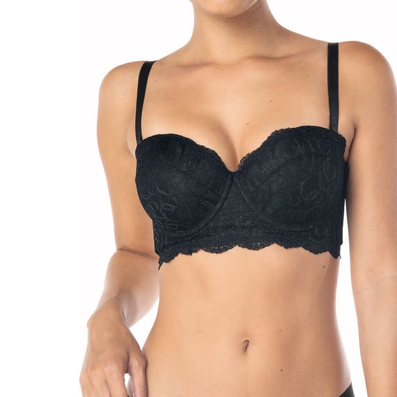 LEONISA - Brasier Balconet de Realce Alto en Encaje con Máximo Cubrimiento de Espalda
