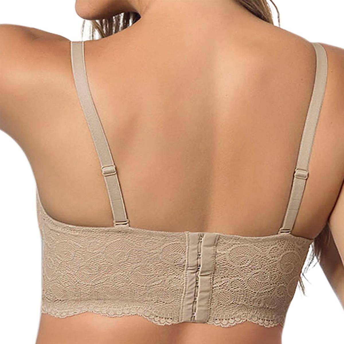 LEONISA - Brasier Balconet de Realce Alto en Encaje con Máximo Cubrimiento de Espalda