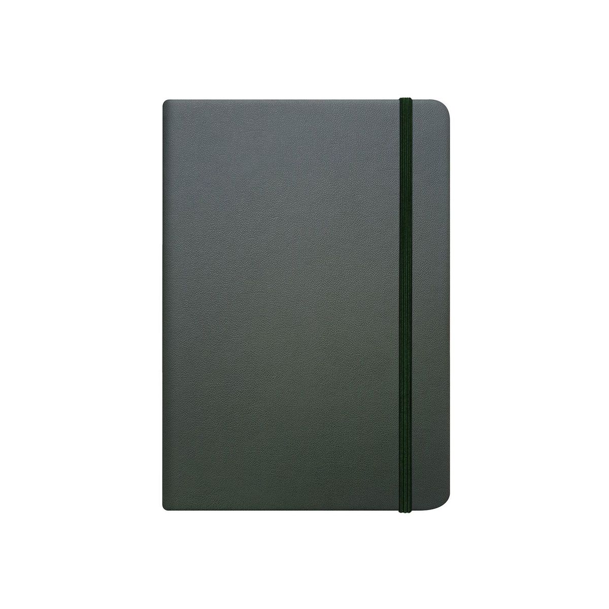MOUSTACHINE - Libreta Moustachine Classic Leather Look Mediana Blanco - Verde