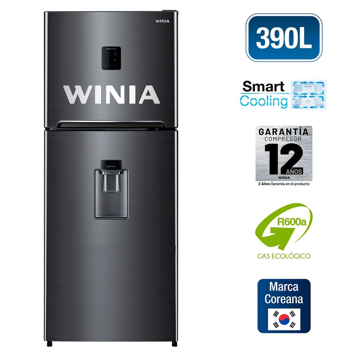 WINIA - Refrigeradora Top Mount 392 Litros WRT-40GMBD
