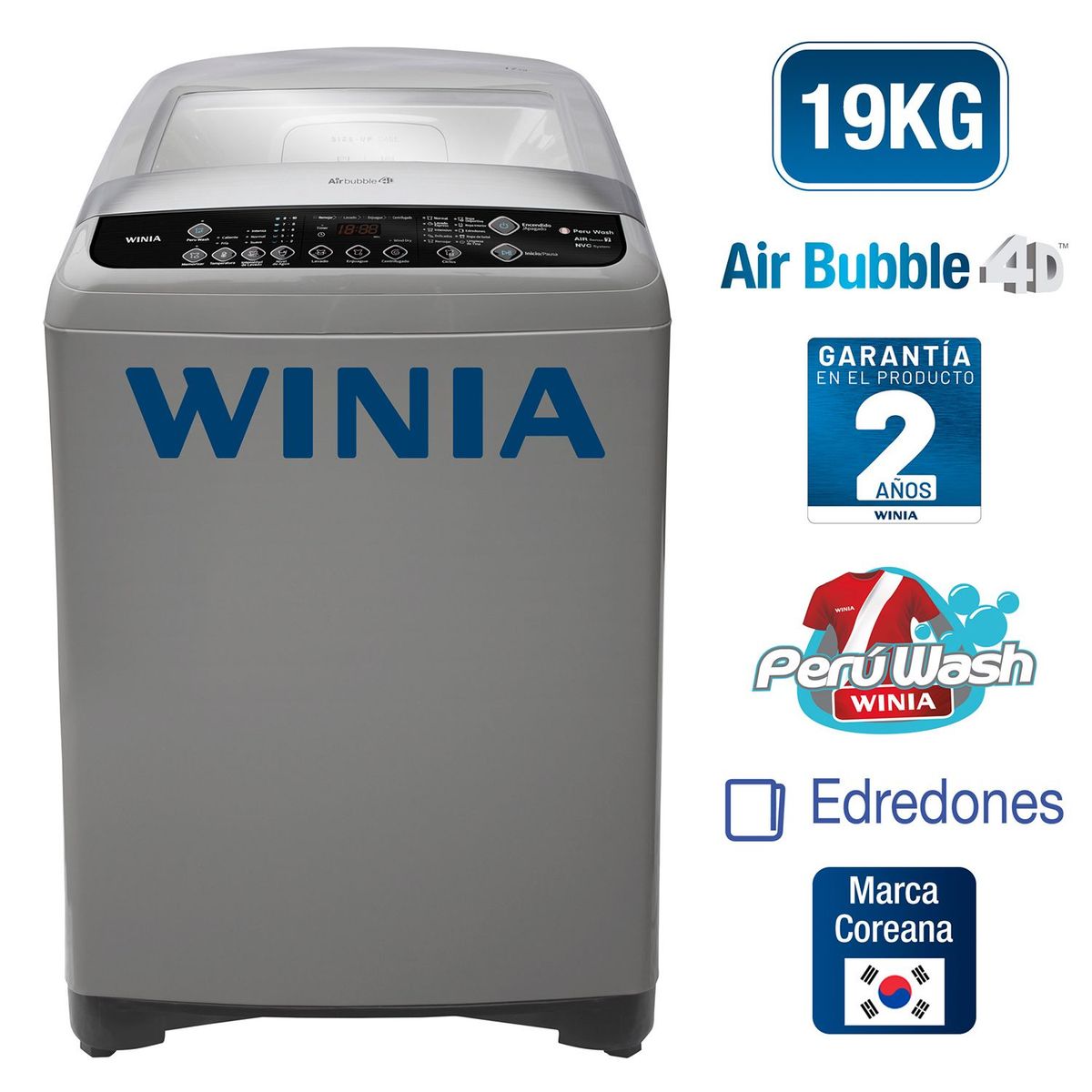 WINIA - Lavadora 19 Kg Silver WLA-193GMG