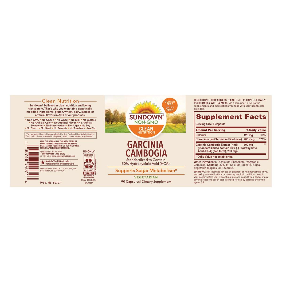 SUNDOWN NATURALS - Garcinia Camboia 