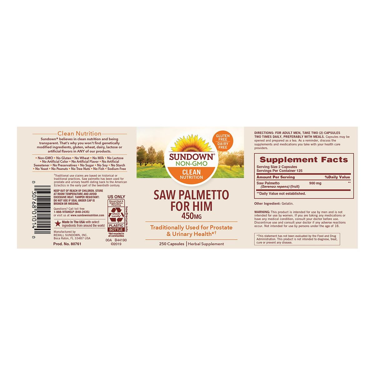 SUNDOWN NATURALS - Saw Palmetto 450 mg