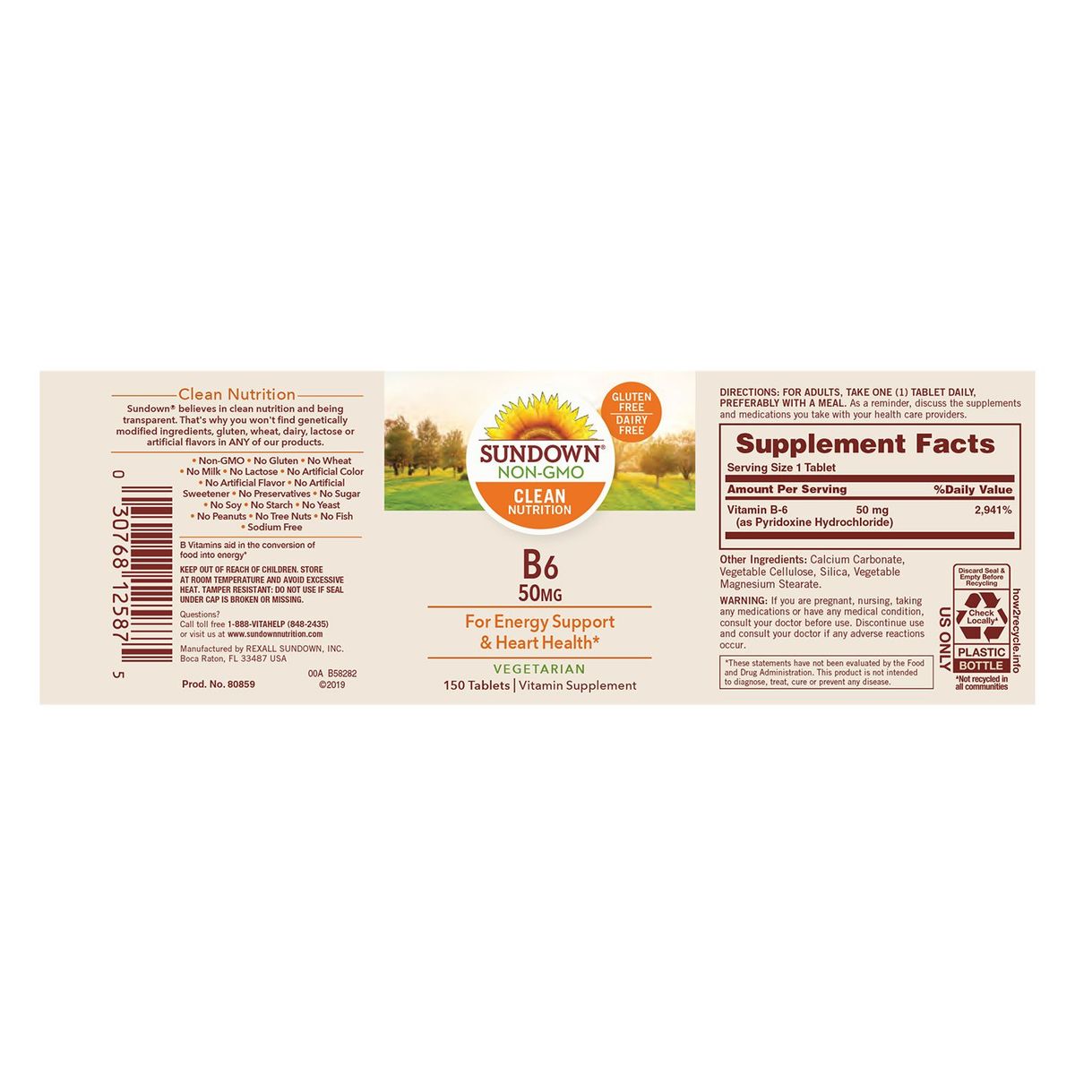 SUNDOWN NATURALS - Vitamina B 6 50 mg