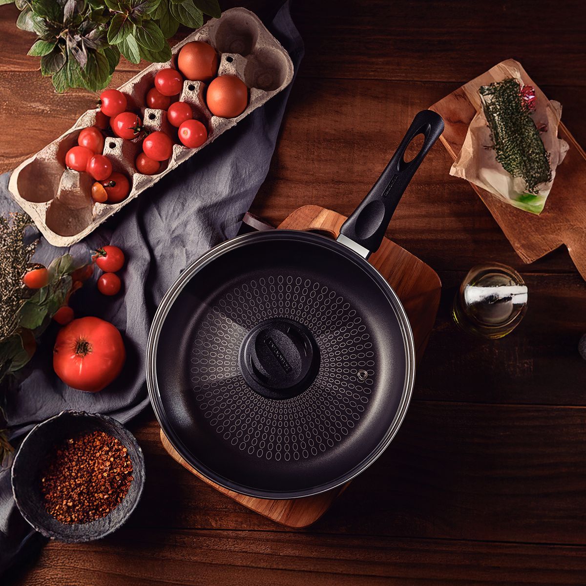 TRAMONTINA - Sartén Con Tapa 24 Cm Paris