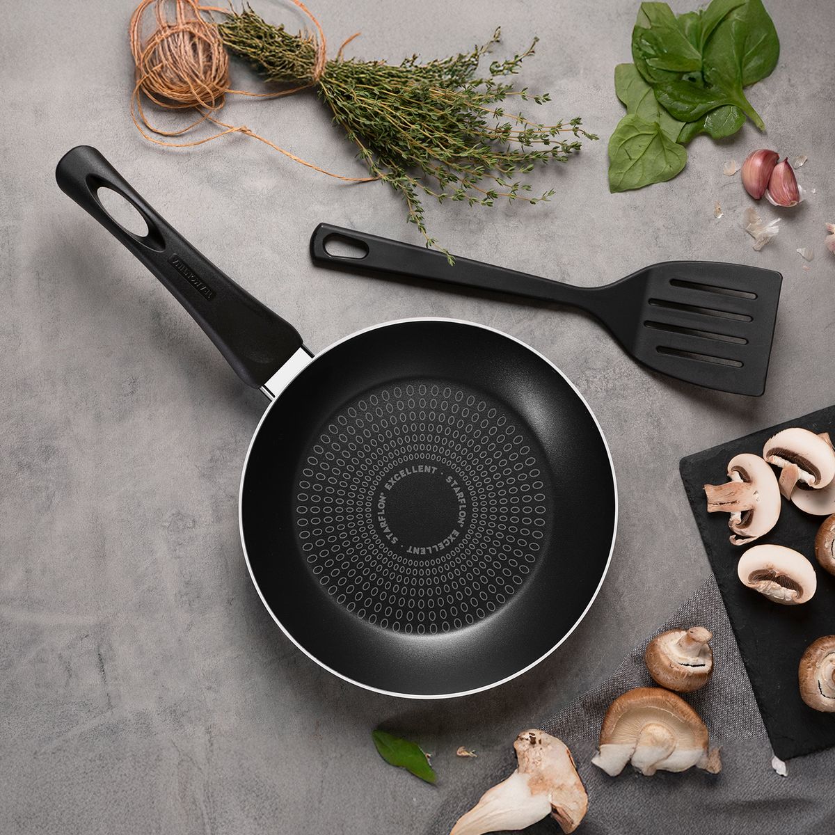 TRAMONTINA - Sartén Con Espátula 20 Cm Paris Negro