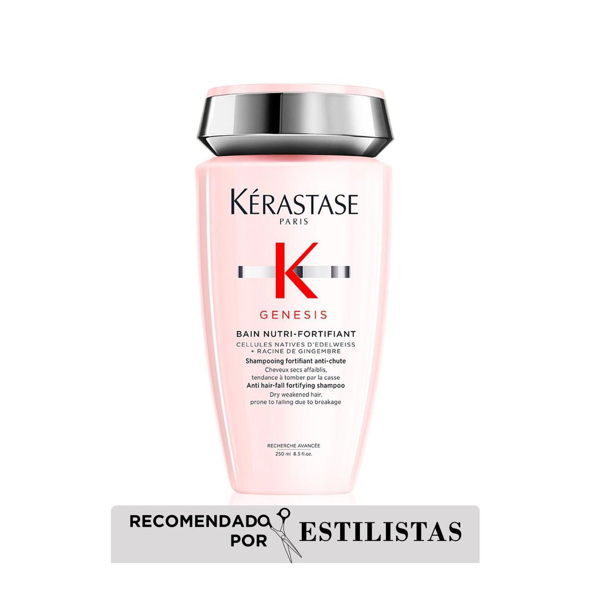 KERASTASE - Shampoo Para Cabello Normal A Seco Con Tendencia A La Caída Por Cepillado Bain Nutri-Fortifiant Genesis 250Ml