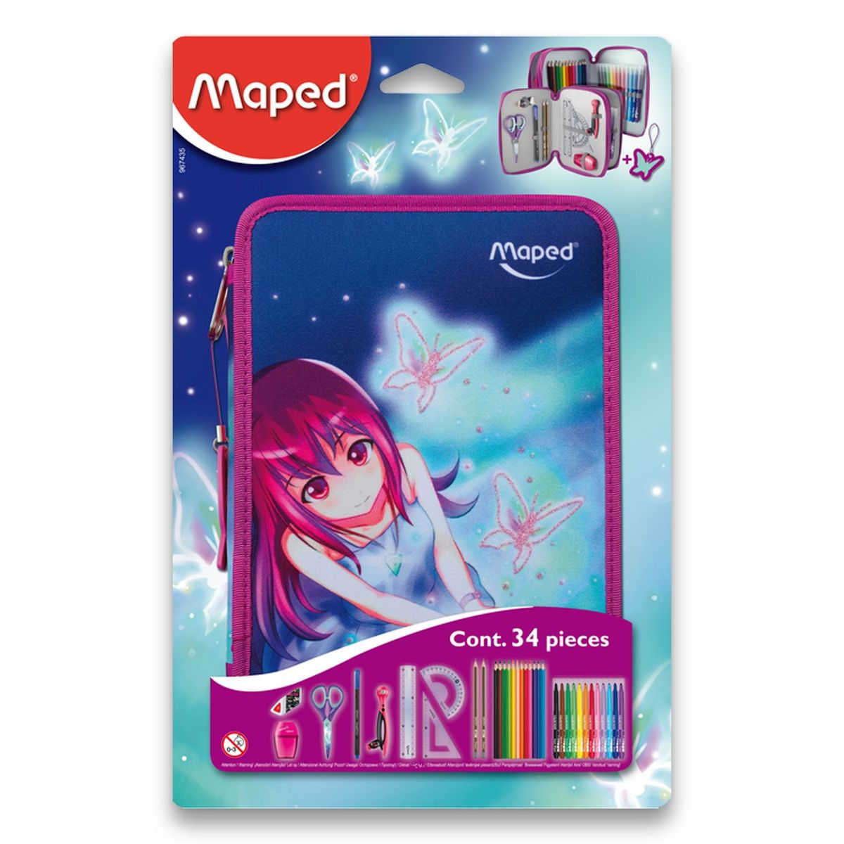 MAPED - Estuche Escolar Lleno Butterfly